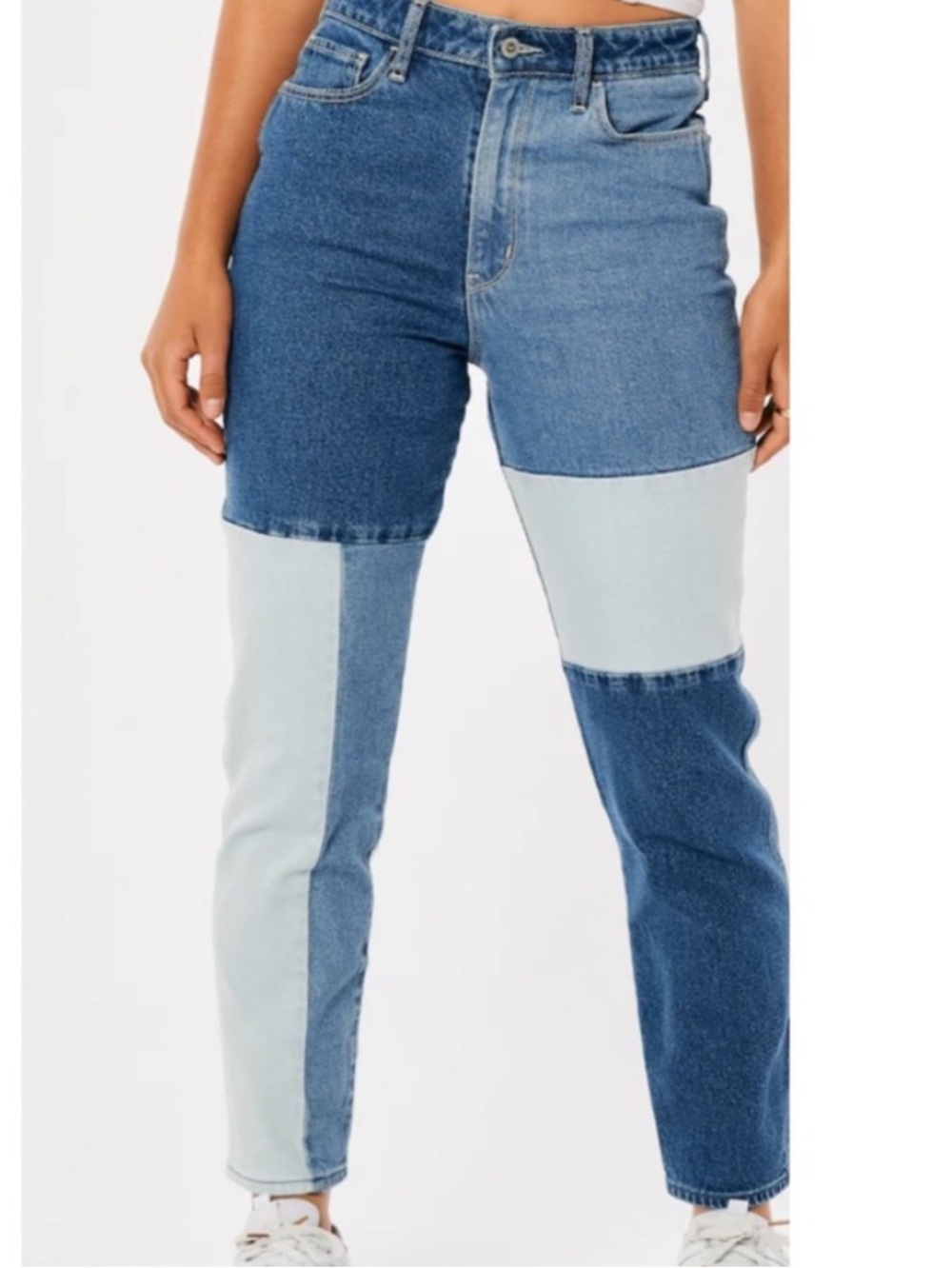 HOLLISTER CALIFORNIA ULTRA HIGH-RISE MOM JEANS PATCHWORK WOMEN’S SIZE W29 L25